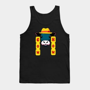 Funny cow meme- cow how! Tank Top